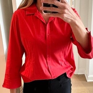 Lafayette 148 Stretch Cotton Fit and Flare Shirt. Size 10 like new!